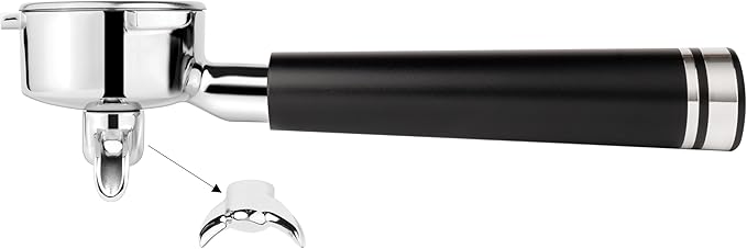 LILQ 54mm Spouted Portafilter Compatible with Breville Barista Express, Barista Pro, Bambino, and More – 18-20g basket included (Aluminum Flat, Double Spouts)