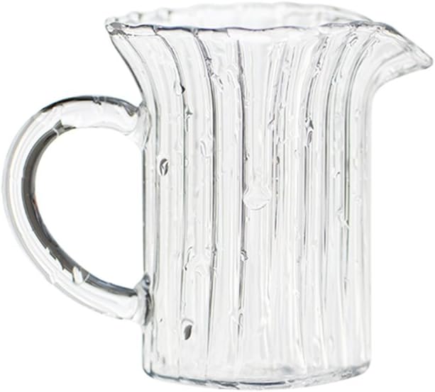CHOOLD Creative Embossed Stripe Clear Crystal Glass Creamer Jug/Sauce Jug (4/9/12oz)