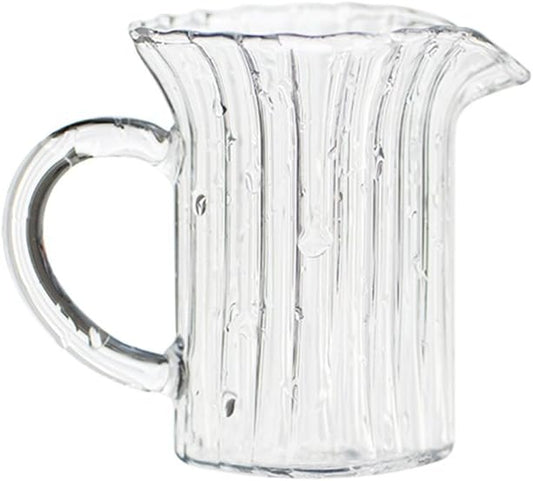 CHOOLD Creative Embossed Stripe Clear Crystal Glass Creamer Jug/Sauce Jug (4/9/12oz)