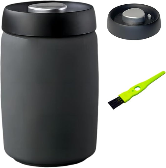 Coffee Vacuum Canister | 16oz Airtight Stainless Steel Food Storage | Press Out Excess Air, Perfect for Coffee Beans & Loose Tea
