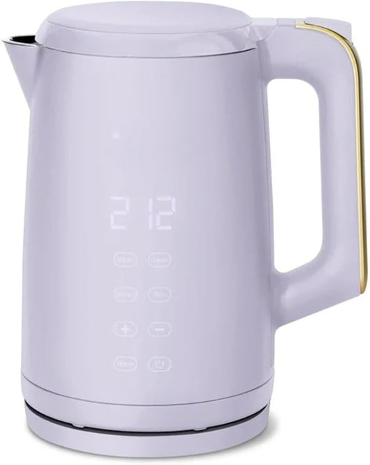 Electric Gooseneck Kettle 1 Liter 1200W, Stainless Steel, Pour Over Coffee Tea, Auto Shut-Off, 360° Cordless Power Base (Lavender 1.7L)