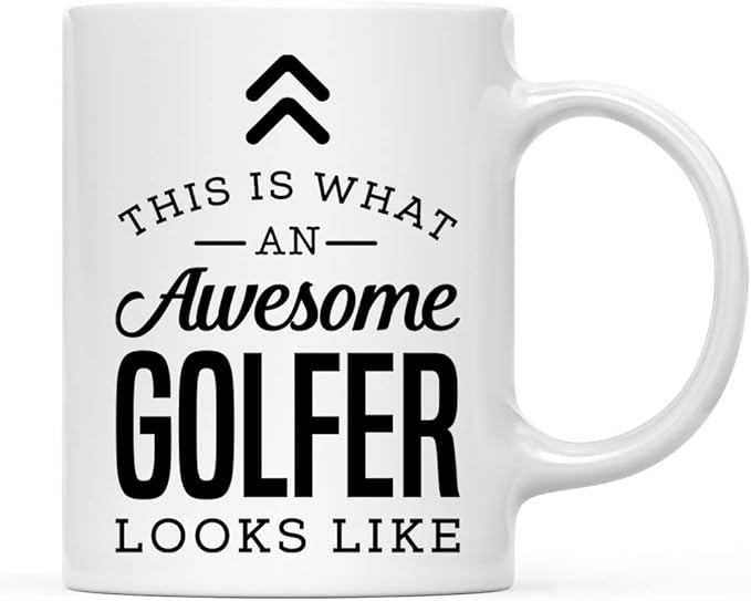 Andaz Press 11oz. Ceramic Coffee Tea Mug Thank You Gift, This is What an Awesome Golfer Looks Like, 1-Pack, Birthday Christmas Gift Ideas Coworker Him Her, Includes Gift Box
