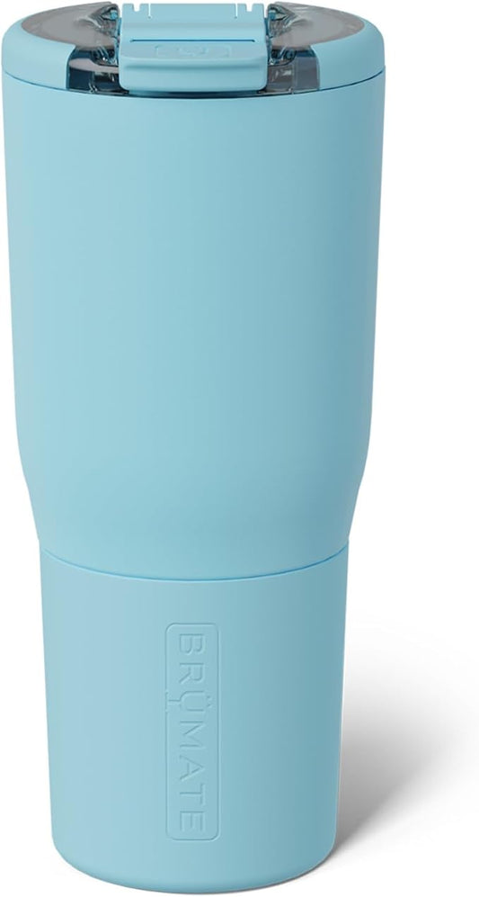 BrüMate Nav 25oz 100% Leak Proof Insulated Travel Tumbler with Magnetic BevLock™ Lid - Double Wall Cup-Holder Friendly Stainless Steel Mug (Glacier)
