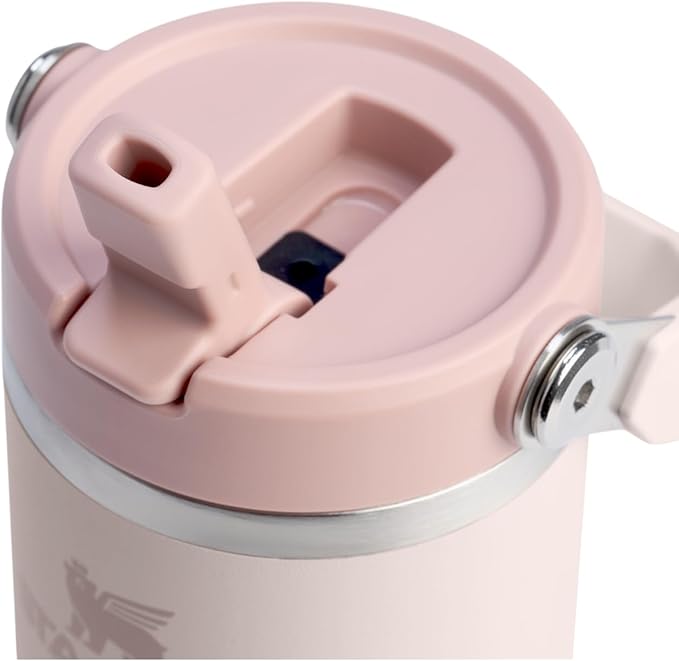 STANLEY IceFlow 2.0 Flip Straw Tumbler with Handle 14 oz | Twist On Lid and Flip Up Straw | Leakproof Water Bottle | Insulated Stainless Steel | BPA-Free | Rose Quartz