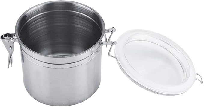 Coffee Canister Airtight, Stainless Steel Container Vacuum Sealed Food Storage Containers for Rice Grain Cereal Oatmeal Beans Handles Lid Flour Bean Tea Sugar Cookie (m)