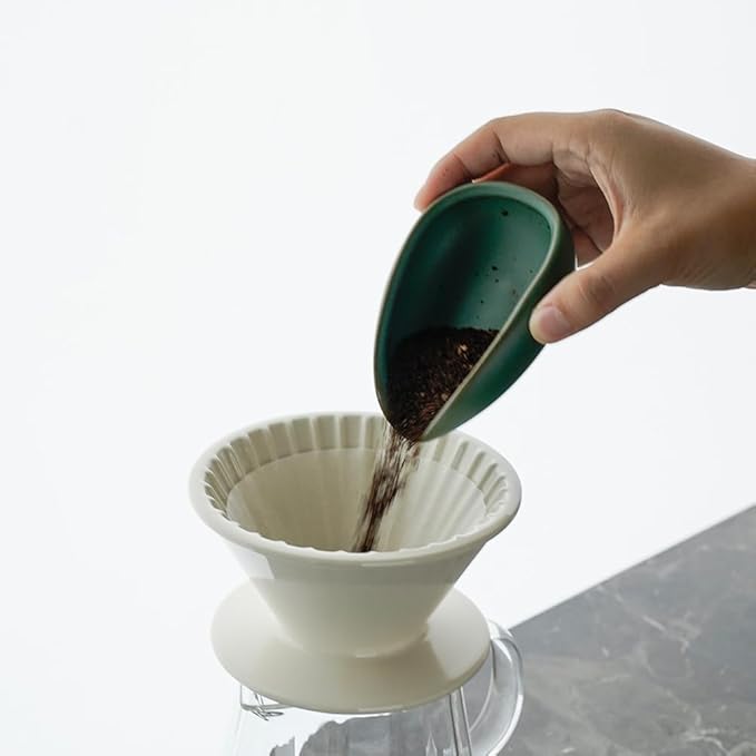 watchget Coffee Beans Dosing Cup Coffee Dosing Tray Ceramic Dose Vessel Loose Leaf Tea Vessel Single Dose Measuring Tray, Dark Green