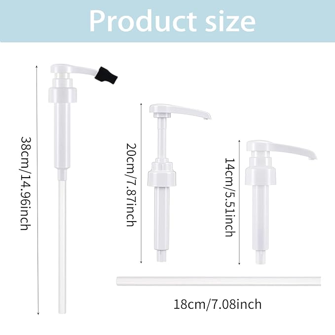 JINJUMEI 5 Pcs White Coffee Syrup Pumps, Syrup Pump for Monin 750ml Glass Bottle, White Coffee Syrup Pump with Tip Cover Included