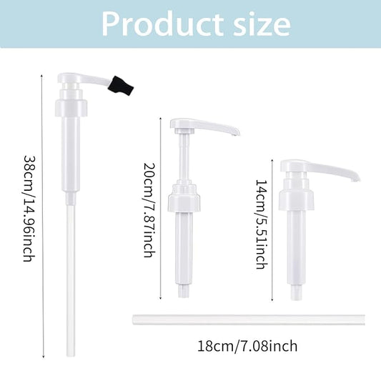 JINJUMEI 5 Pcs White Coffee Syrup Pumps, Syrup Pump for Monin 750ml Glass Bottle, White Coffee Syrup Pump with Tip Cover Included