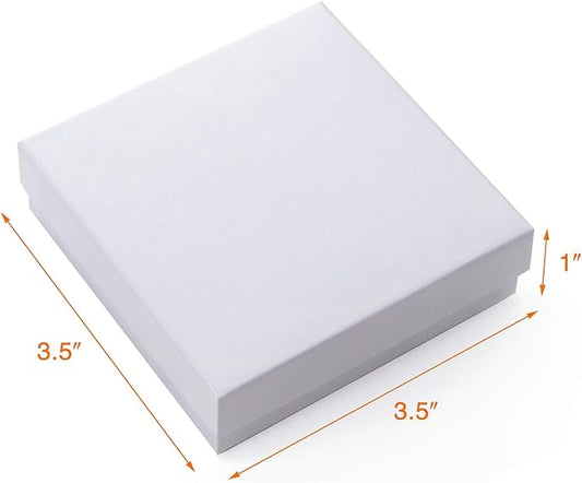 GEFTOL Jewelry Gift Boxes 40 Pack 3.5x3.5x1 Inch Cardboard Jewelry Boxes,Small Gift Boxes for Jewelry Earrings Necklaces Handmade Bangles Bracelets(White)