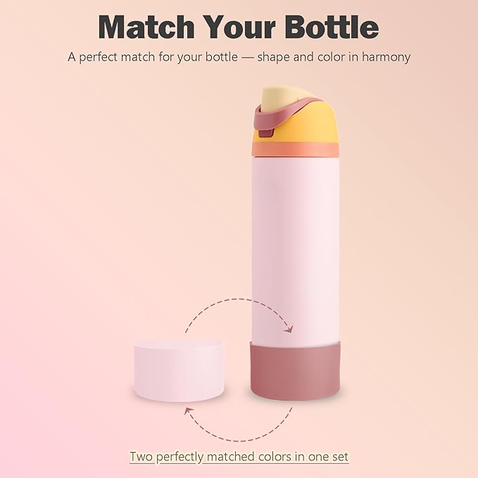 2PCS Silicone Boot for Owala 24oz FreeSip Water Bottle, Anti-Slip Scratch-Resistant Bottom Sleeve, Protective Sports Bottles Accessories, BPA-Free