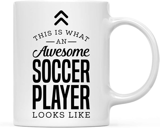 Andaz Press 11oz. Ceramic Coffee Tea Mug Thank You Gift, This is What an Awesome Soccer Player Looks Like, 1-Pack, Birthday Christmas Gift Ideas Coworker Him Her, Includes Gift Box