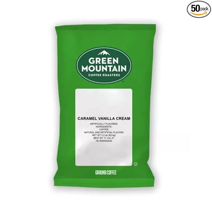 Green Mountain Coffee Roasters Caramel Vanilla Cream, Keurig Fractional Packs, 50 Count, 2.2 oz.