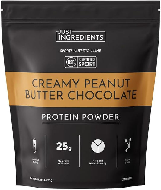 JUST INGREDIENTS Creamy Peanut Butter Chocolate Protein Powder - NSF