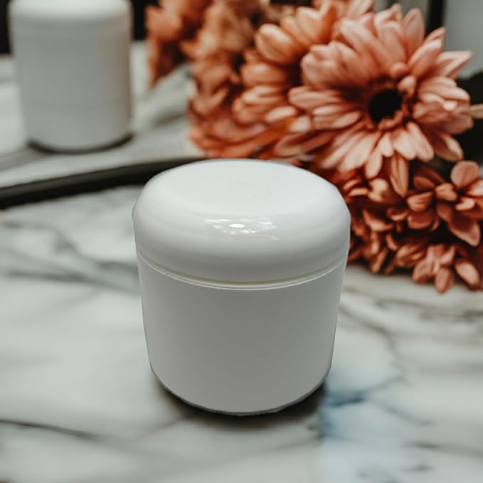 (6 PACK) 4 oz / 120 ml White Double Wall Plastic Jar with Dome Lid