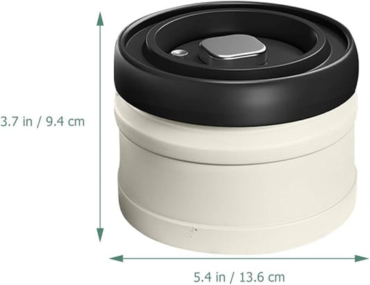 Cabilock Vacuum Seal Spice Canister and Lidded Beans Container 750Ml White Press-To-Close Food Storage Jar for Pantry Organization and Coffee Bean Storage