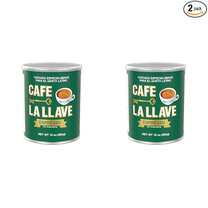 Cafe La Llave Espresso (10 ounce can) Dark Roast Coffee (Pack of 2)