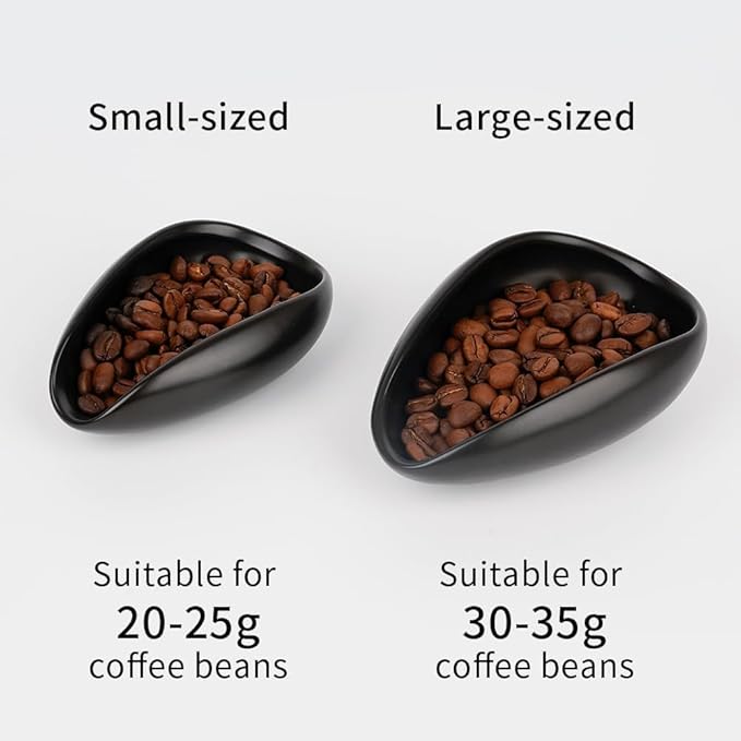 watchget Upgraded 30g Ceramic Coffee Dosing Cup & Tea Storage Tray, Single Dose Measuring Container for Coffee Beans & Loose Leaf Tea Dosing Vessel, Black