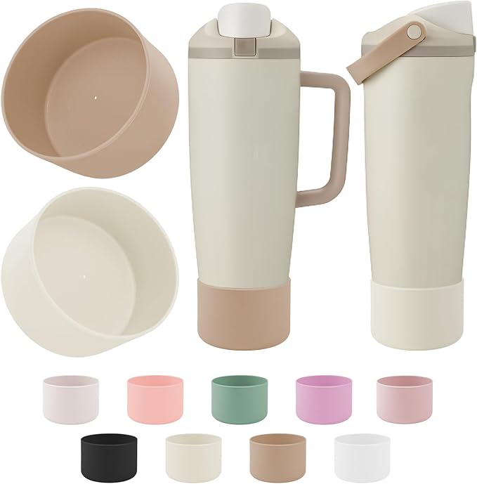 2PCS Silicone Boot Compatible with Owala 30oz & 40oz FreeSip Sway Bottles & Tumblers, Protective Anti-Slip Bottom Cover Sleeve for Freesip Sway Tumbler