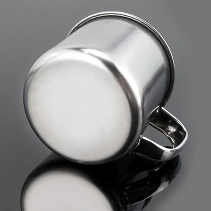 Liang baobao Stainless Steel Coffee Mugs 6oz Cups with Handle Set of 10 for Drinking Tea, Latte Espresso, Juice or Water