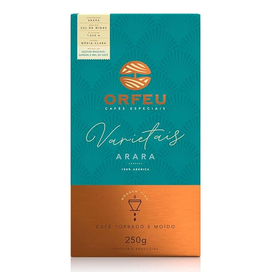 Arara Roasted and Ground Coffee 8.8 oz – Notes of Brown Sugar, Garapa and Coffee Honey – Balance and Natural Sweetness – Café Orfeu