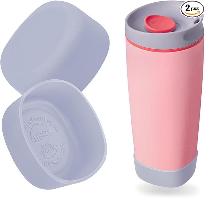 2pcs Silicone Boot for Owala SmoothSip Slider Coffee Tumbler 20oz 12oz, Anti-Slip Sleeve for Travel Coffee Mug, Protective Accessories for Owala BPA Free (Taro Purple)