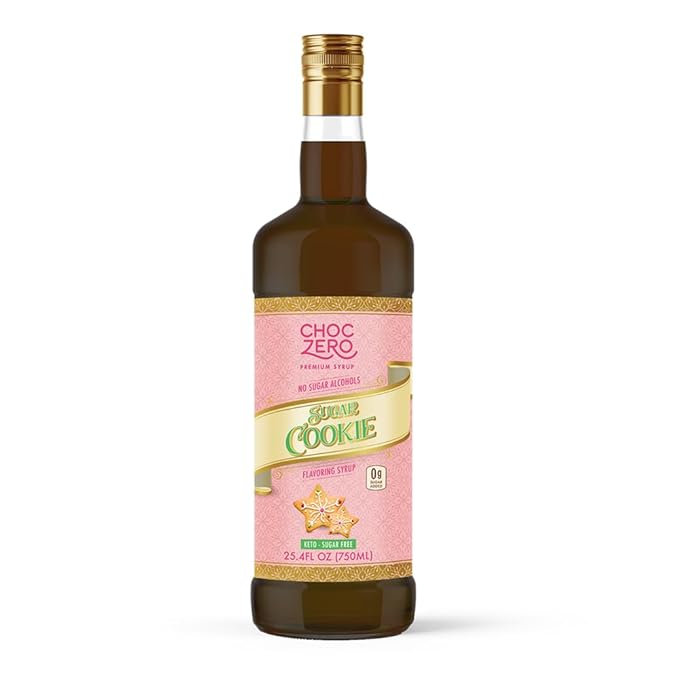 ChocZero Sugar Free Sugar Cookie Coffee Syrup – Keto Friendly, Zero Sugar & Low Calorie, No Sugar Alcohols – 25.4 Fl Oz