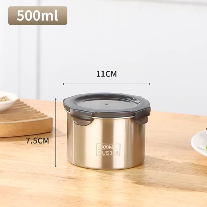 Stainless Steel Vacuum Seal Coffee Canister With Clear Lid, Airtight Food Storage Container With Locking Clamp for Coffee Beans, Tea, Cereal, Nuts (304 Steel With Clear Lid, 17 fl oz / 500ml)