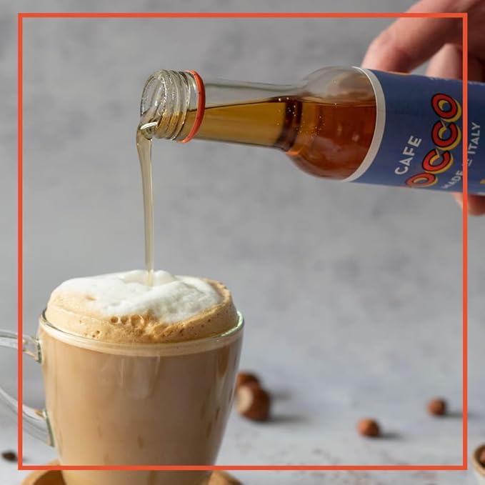 Cafe Pocco Premium Hazelnut Coffee Syrup with Pump - Gluten Free and Vegan Syrup, Ideal for Lattes, Cappuccinos, Espresso, Americano - Glass Bottle 750ml (Pack of 1