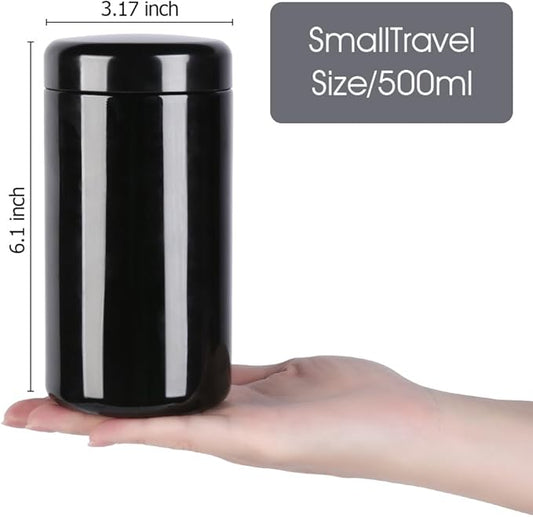 500g Black Ultraviolet Glass Jar with Lid,500 ml Airtight Smell Proof Container,Refillable Containers Jar,Ideal for Long term storage Oil,Coffee,Spices (D capacity: 500ml-1PCS)