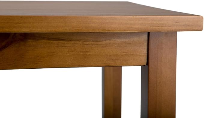 SIMPLIHOME Warm Shaker Console Table - 48 Inch Wide Solid Wood Sofa Table in Light Golden Brown, Transitional Storage Table for Living Room with 4 Drawers, Open Shelf, and Brushed Nickel Knobs