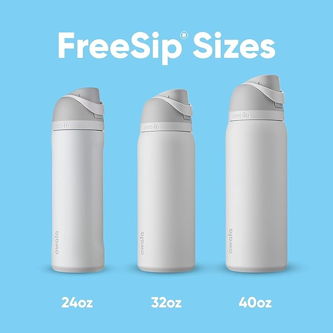 Owala FreeSip Insulated Stainless Steel Water Bottle with Straw for Sports, Travel, and School BPA-Free Sports Water Bottle, 24 oz, Surfs Edge | Insulated, with Straw, for Sports, Travel, and School, BPA-Free