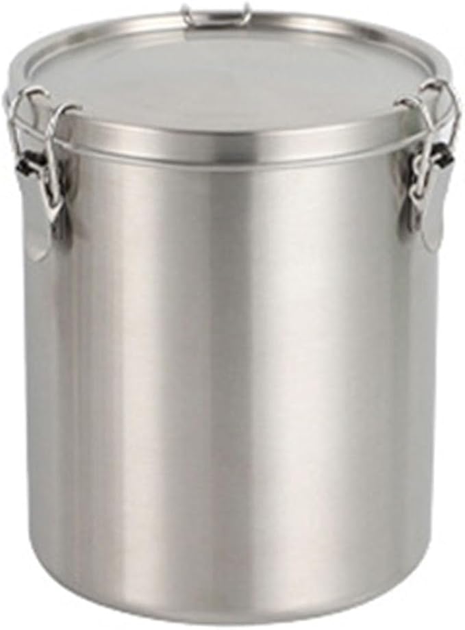 Stainless Steel Airtight Canister, Food Storage Canisters With Airtight Lid Locking Clamp, Stainless Steel Vacuum Sealed Grain Barrels For Coffee Bean Storage(1600ml)
