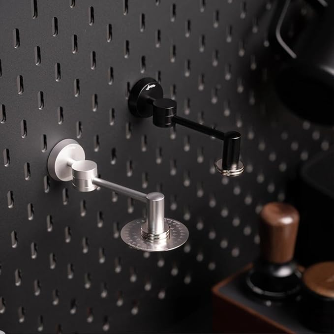Magnetic Bracket for Puck Screen, Aluminum Alloy Espresso Shower Screen Holder Rack, Automatic Adsorption for Puck Screens, Compatible with Most Reusable Coffee Filter, Silver