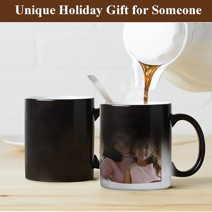 Color Changing Mugs, Sublimation Mugs Black Color Changing Coffee Mugs Heat Sensitive Coffee Mugs Tazas Magicas Para Sublimacion 15 OZ With Box Set of 12