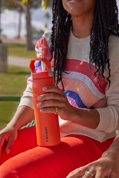 Stanley IceFlow Flip Straw 2.0 Water Bottle 16 oz | Built-In Straw with Larger Opening | Lightweight and Leak Resistant | Insulated Stainless Steel | BPA-Free | Lilac