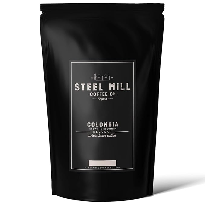 Steel Mill Coffee Co. Colombia Supremo Whole Bean Coffee – 2lb Bag, Single-Origin, Medium Roast, 100% Arabica, Gourmet Colombian Coffee