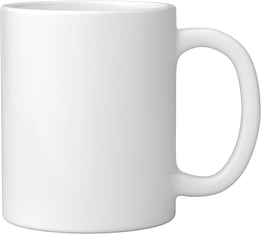 Skeleton Drinking Coffee - Minimalist Graphic Coffee Lover Ceramic Mug, White
