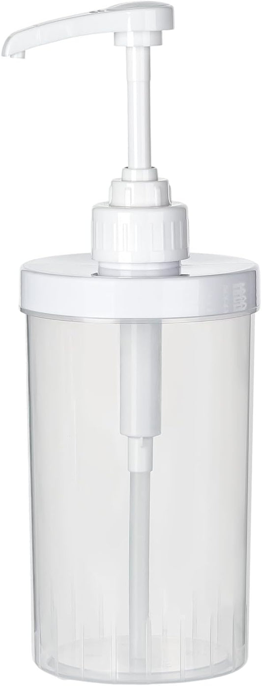 Uceoo Coffee Syrup Dispenser, Plastics Syrup Bottle with Plastic Pump, 33.8 Oz Large Capacity Circular Syrup Pump Dispensers for Coffee Bar, Simple Pump Bottle for Honey, Condiments, Salad Dressings