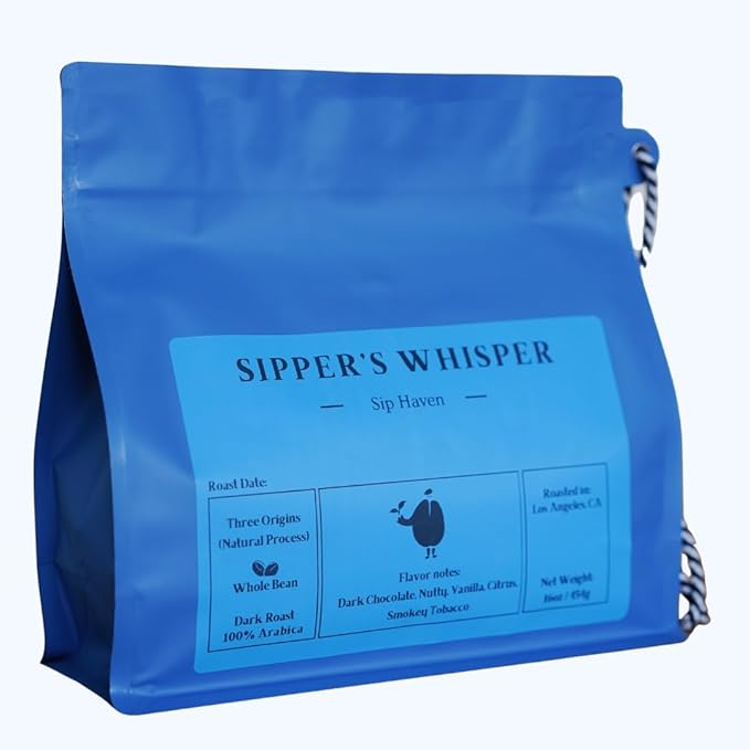 SipHaven Espresso Blend – Sipper's Whisper | Medium Roast Whole Bean Coffee | Rich, Smooth, Balanced Flavor | Specialty Grade Small Batch Roast | 1lb (16oz)