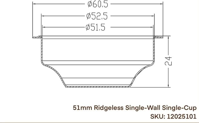 Stainless Steel Coffee Filter, 51mm Single Cup (Single Wall/Non-pressurized) Compatible with DLG EC885/9155/9255/9355/9555/9665/9865, SMEG & EUPA Coffee Machine