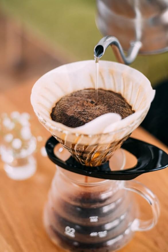 Hario V60 Glass Coffee Dripper, Size 02, Black