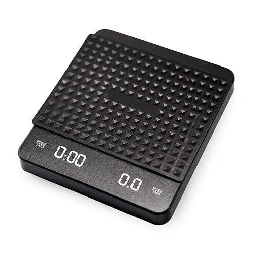 Mini Rechargeable Digital Coffee Scale with Timer, 3Kg/0.1g High Precision Sensor, Waterproof & Heat Resistant 135°C, with Silicone Mat, Ideal for Espresso, Kitchen, and Baking Lovers