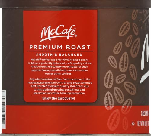 McCafe Premium Roast, Medium Roast Ground Coffee, 30 oz Canister (Pack of 2)