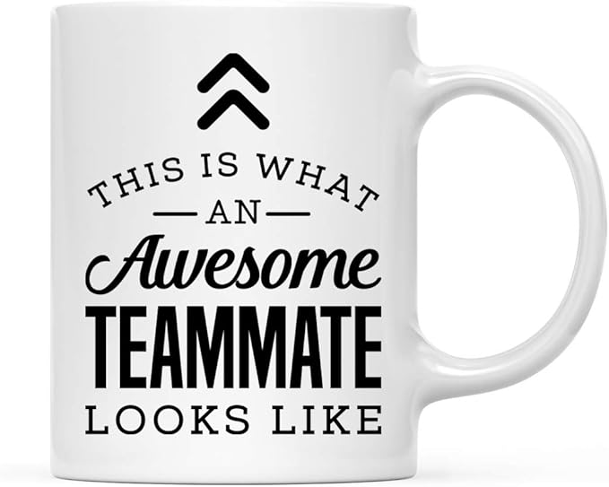 Andaz Press 11oz. Ceramic Coffee Tea Mug Thank You Gift, This is What an Awesome Teammate Looks Like, 1-Pack, Birthday Christmas Gift Ideas Coworker Him Her, Includes Gift Box