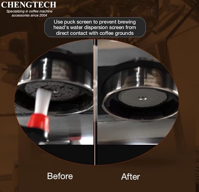 Chengtech 51mm Espresso Puck Screen - 0.5mm 304 Stainless Steel, Fits DeLonghi EC685, EC680, SMEG & More