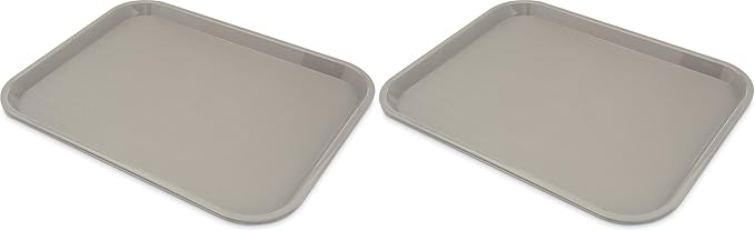 Carlisle FoodService Products Cafe Plastic Fast Food Tray, 14" x 18", Gray (Pack of 2)