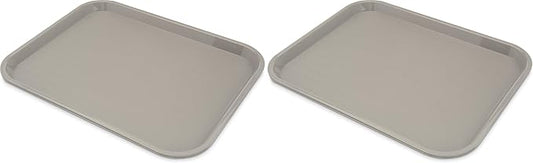 Carlisle FoodService Products Cafe Plastic Fast Food Tray, 14" x 18", Gray (Pack of 2)