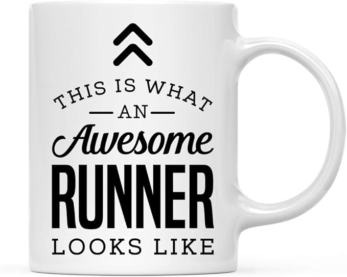 Andaz Press 11oz. Ceramic Coffee Tea Mug Thank You Gift, This is What an Awesome Runner Looks Like, 1-Pack, Birthday Christmas Gift Ideas Coworker Him Her, Includes Gift Box