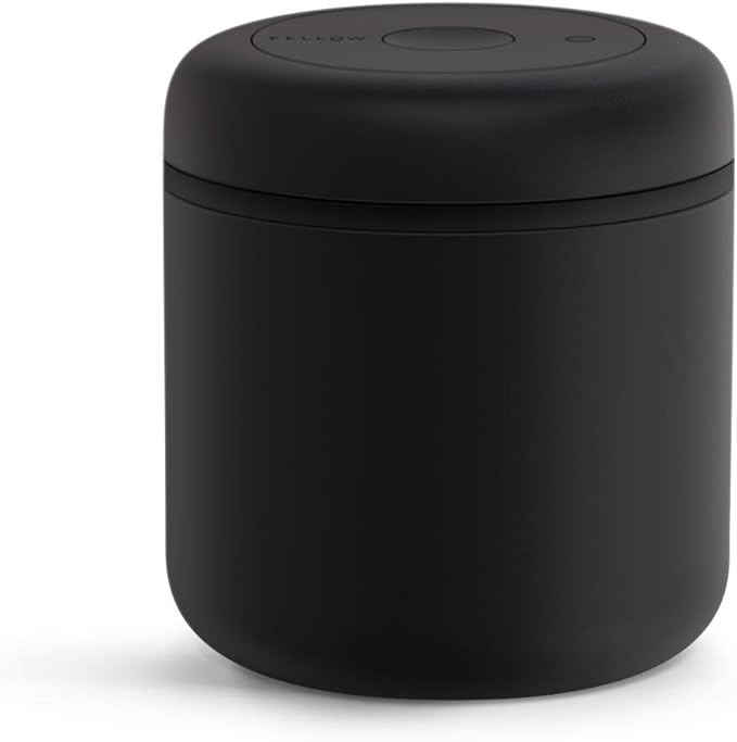 Fellow Atmos Vacuum Coffee Canister & Food Storage Container - 0.7 Liter Canister holds up to 11 oz of Coffee Beans - Airtight Food Storage Containers - Coffee Containers - 0.7 Liter - Matte Black