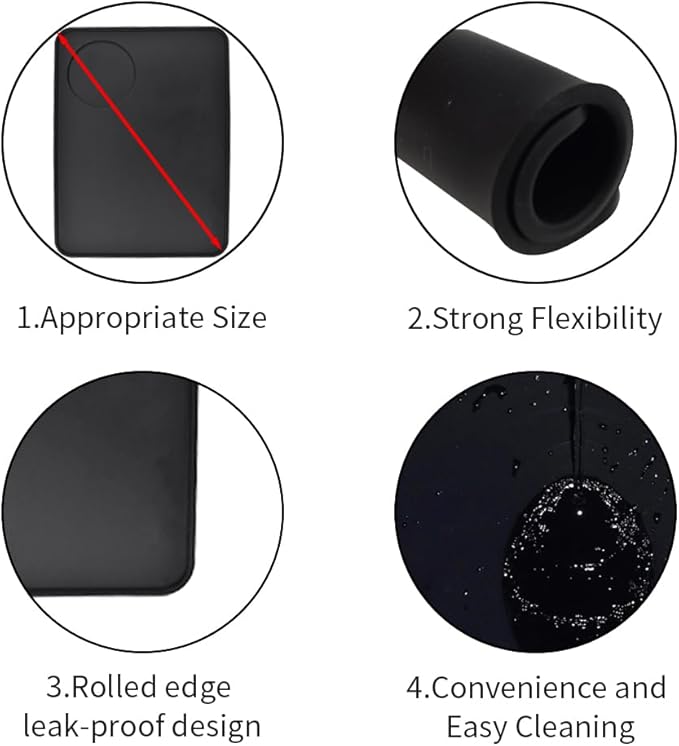 Acoeitl Non-Slip Silicone Espresso Coffee Tamper Mat 5.9x7.87inch Coffee Powder Pad Coffee Press Counter Mat Espresso Machine Tamp Mat Tamping Mat for Barista Tools and Accessories (Black）